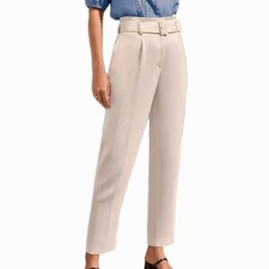 Ann Taylor Elegant Cream Dusty Blue Tapered Women's Pants